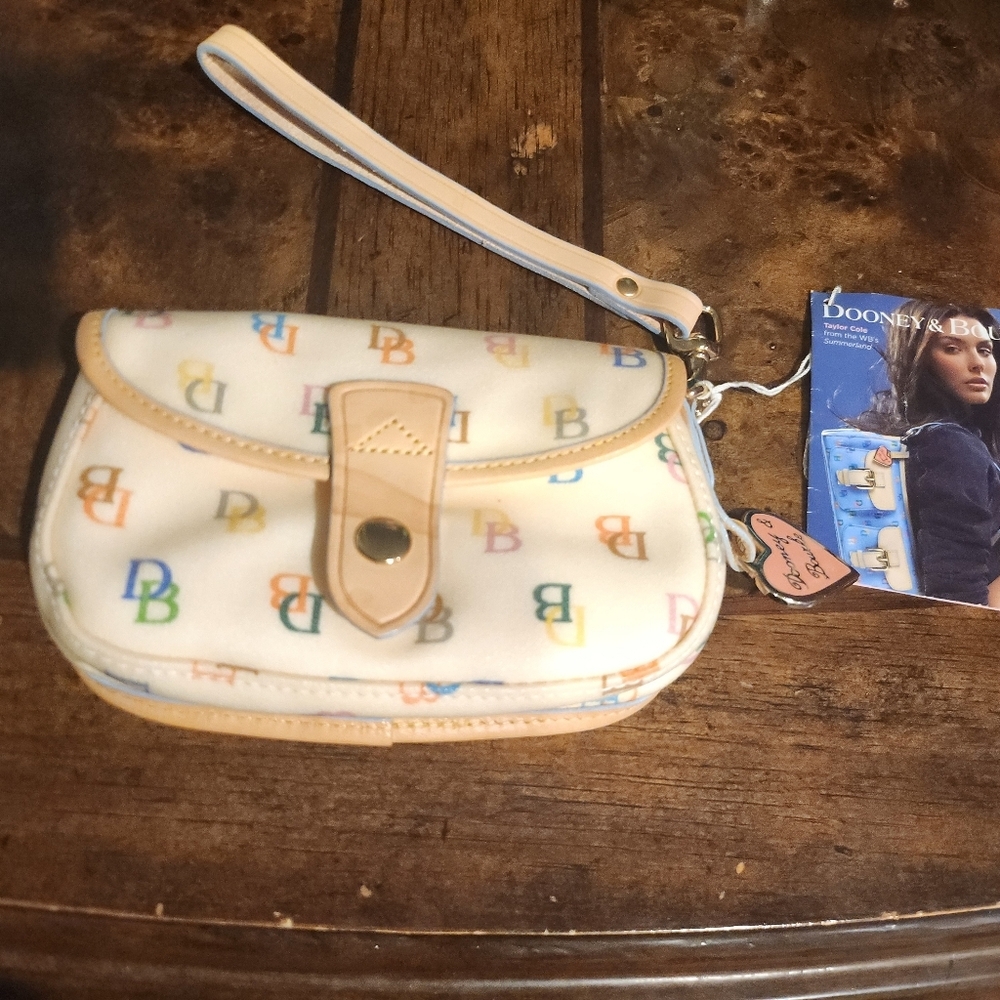 Dooney & Bourke rainbow monogram wristlet NEW